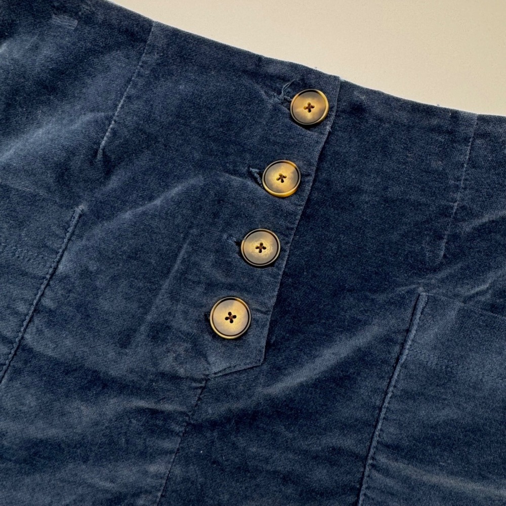 BDG Urban Outfitters Blue Corduroy Button Front A Line Mini Skirt Womens Size M - Picture 3 of 5